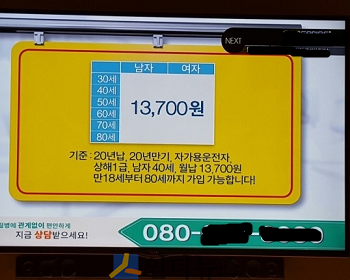 TV홈쇼핑 운전자보험 판매 화면.(출처: 네이버 블로그)