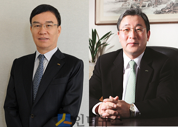 공동대표이사를 맡게 된 뤄젠룽 부사장(왼쪽)과 구한서 사장(오른쪽).