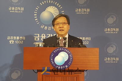 최성일 금감원 부원장보가 22일 금감원 브리핑실에서 ‘2018년도 검사업무 운영방향 및 중점검사사항’을 발표하고 있다.