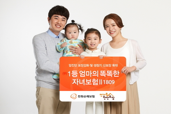 한화손해보험(대표이사 박윤식)은 자녀의 성장기 위험보장을 강화하고 대학입학·자립을 할 때 목적자금 활용도를 높인 ‘무배당 1등 엄마의 똑똑한 자녀보험’을 개정해 판매한다고 14일 밝혔다.