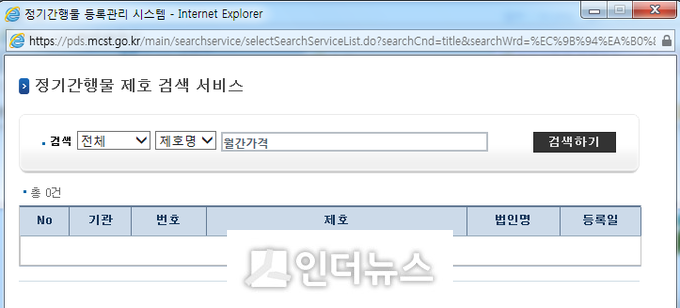 이마트의 월간가격은 정기간행물로 등록돼 있지 않다. 