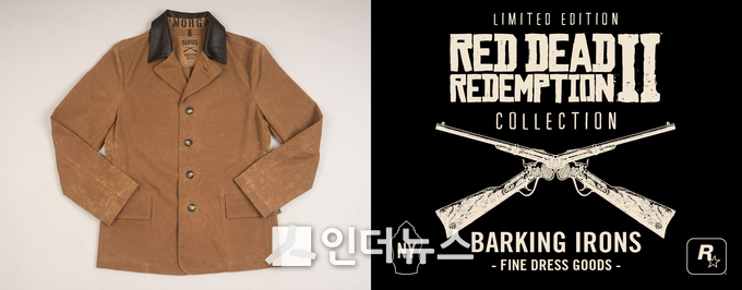 레드 데드 리뎀션2 콜렉션의 총잡이 재킷. 옷깃 안쪽에 아서 모건 이름을, 안주머니에 반 더 린드 갱단과 Rockstar 휘장을 새겼다. (사진 제공 : 락스타게임즈)