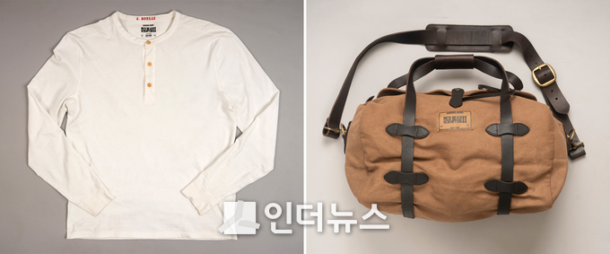 (왼쪽부터) 1) 소프트워시 천으로 만든 워시 헨리. 옷깃 안쪽에 아서 모건의 이름을 새겼다. 2) 트윌 천으로 만든 라이딩 더플팩. 앤티크 황동과 소가죽을 사용해 내구성과 완성도를 높였다. 무게 500g (사진 제공 : 락스타게임즈)