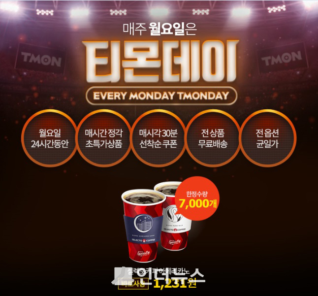 티몬(대표 이재후)은 매주 월요일 진행되는 ‘티몬데이’를 맞아 매시각 판매되는 대표 파격 할인 상품을 31일 공개했다.
