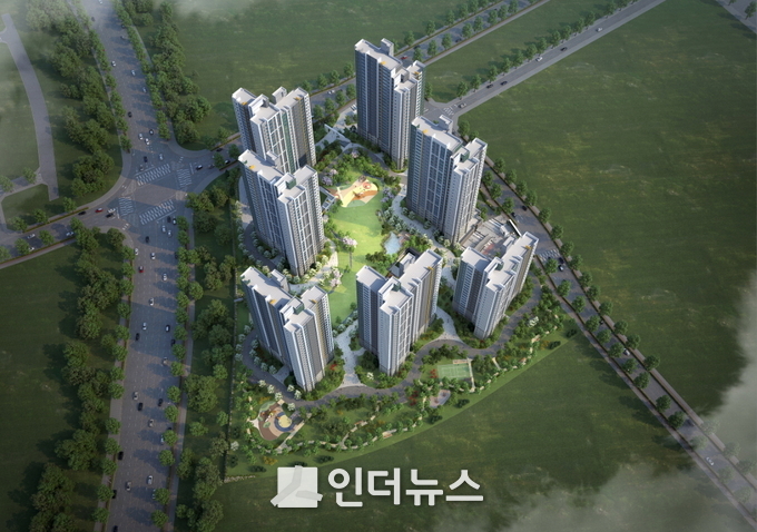 검단 센트럴 푸르지오 조감도. Image @ 대우건설
