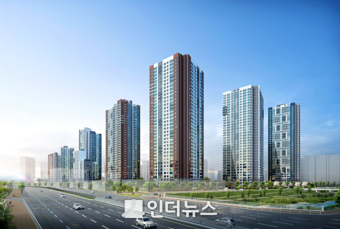 평촌 래미안 푸르지오 조감도. Photo @ 대우건설