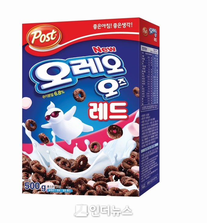 동서식품(대표 이광복)은 봄을 신제품 시리얼 ‘포스트 오레오 오즈 레드(오레오 오즈 레드)’를 출시한다고 14일 밝혔다. Photo@ 동서식품
