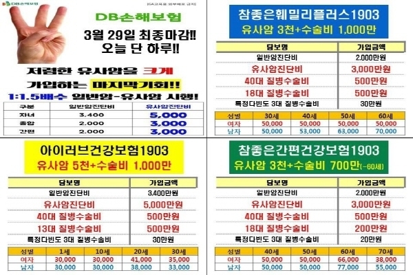 DB손해보험이 유사암 진단비 인상과 관련해 보험대리점에 배포한 자료 Cpature ⓒ 인더뉴스 | 김현우 기자