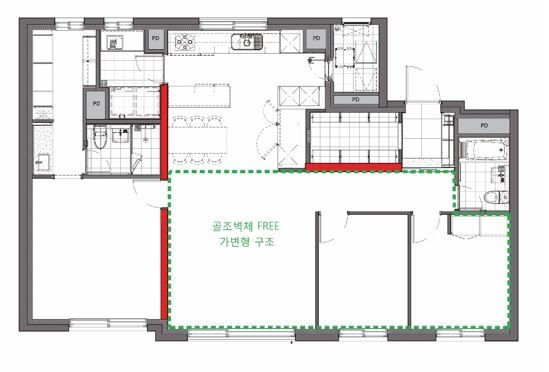 C2 HOUSE 가변형 평면. 사진 Photo @ 대림산업