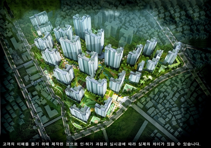 래미안 연지 2구역 조감도. Image @ 삼성물산