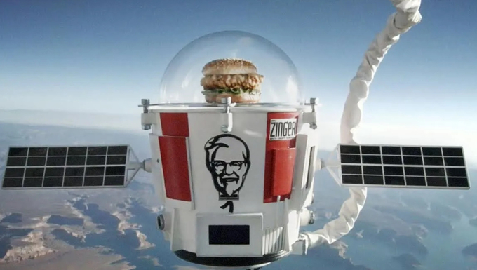 KFC의 징거버거 우주 배송 캠페인. Photo @ KFC