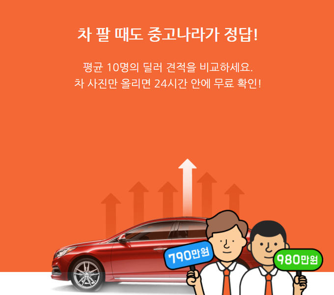 중고나라의 내차팔기 서비스. Photo @ 중고나라