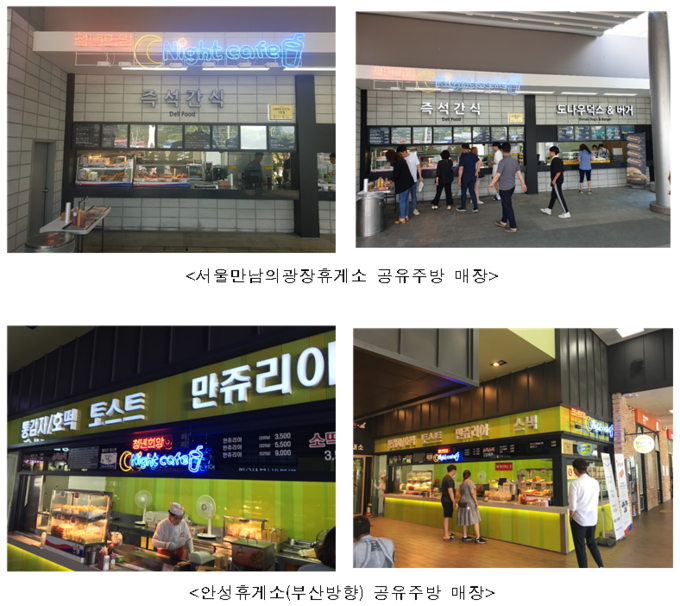 휴게소 공유주방 매장 전경. Photo @ 국토교통