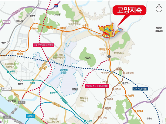 고양지축지구 위치도. Image @ 한국토지주택공사