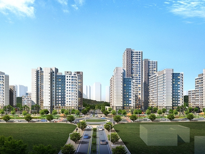 세종 하늘채 센트레빌 조감도. Image @ 코오롱글로벌