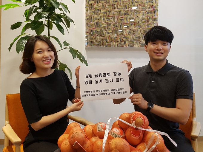 은행연합회, 금융투자협회, 생명보험협회, 손해보험협회, 여신금융협회, 저축은행중앙회 등 6개 금융협회는 생산 과잉에 따른 양파값 폭락으로 어려움을 겪고 있는 농가를 돕기 위해 금융협회 공동으로 범 금융권 양파 소비촉진 운동을 전개한다. Photo @은행연합회