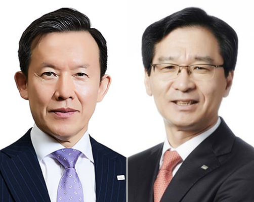 최현만 미래에셋증권 수석부회장(왼쪽)과 김재식 미래에셋증권 대표이사. 사진ㅣ미래에셋증권