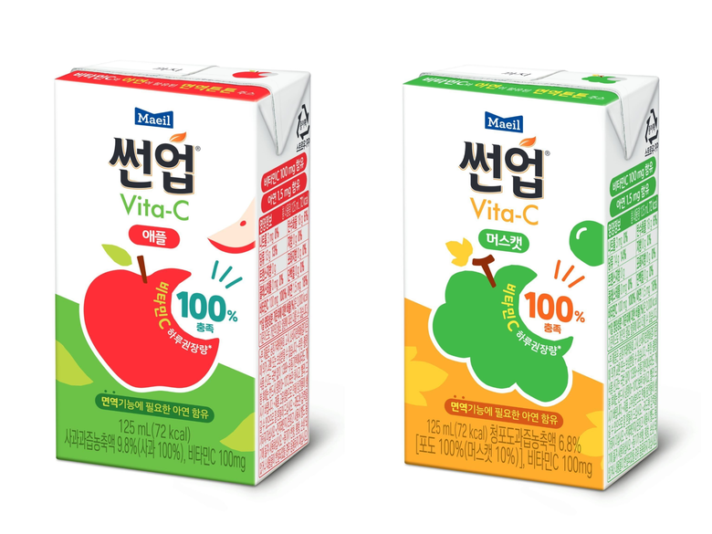 매일유업의 과일·야채주스 전문 브랜드 썬업이 비타민을 강화한 썬업 Vita-C(비타C) 2종을 새롭게 출시했습니다. 이미지ㅣ매일유업