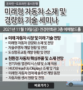 2021 미래형 자동차 소재 및 경량화 기술 세미나 소개 배너 이미지|화학경제연구원