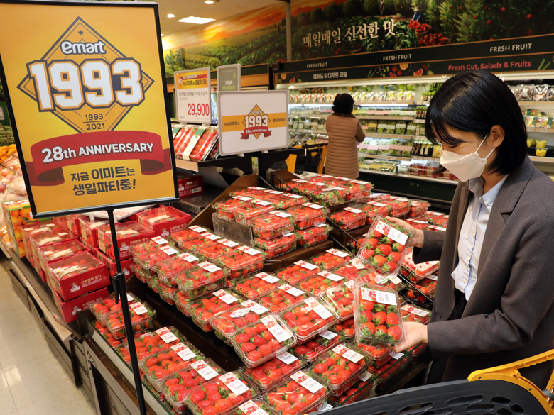 신세계백화점, 오는 24일까지 '수줍은 딸기' 신세계포인트 적립 시 4000원 할인. 사진ㅣ신세계백화점