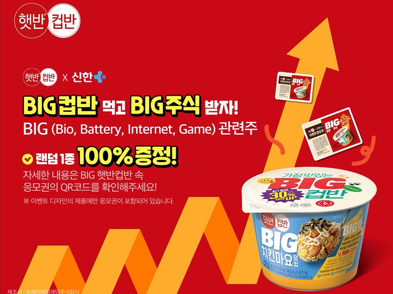 CJ제일제당, 신한플러스와 함께 랜덤 주식 제공 ‘BIG BIG 이벤트’ 진행. 이미지ㅣCJ제일제당