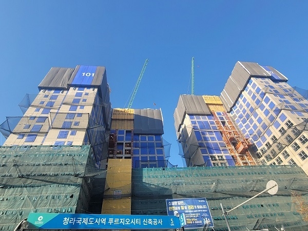DSG를 적용한 청라국제도시역 푸르지오시티 공사 현장. 사진ㅣ대우건설 제공