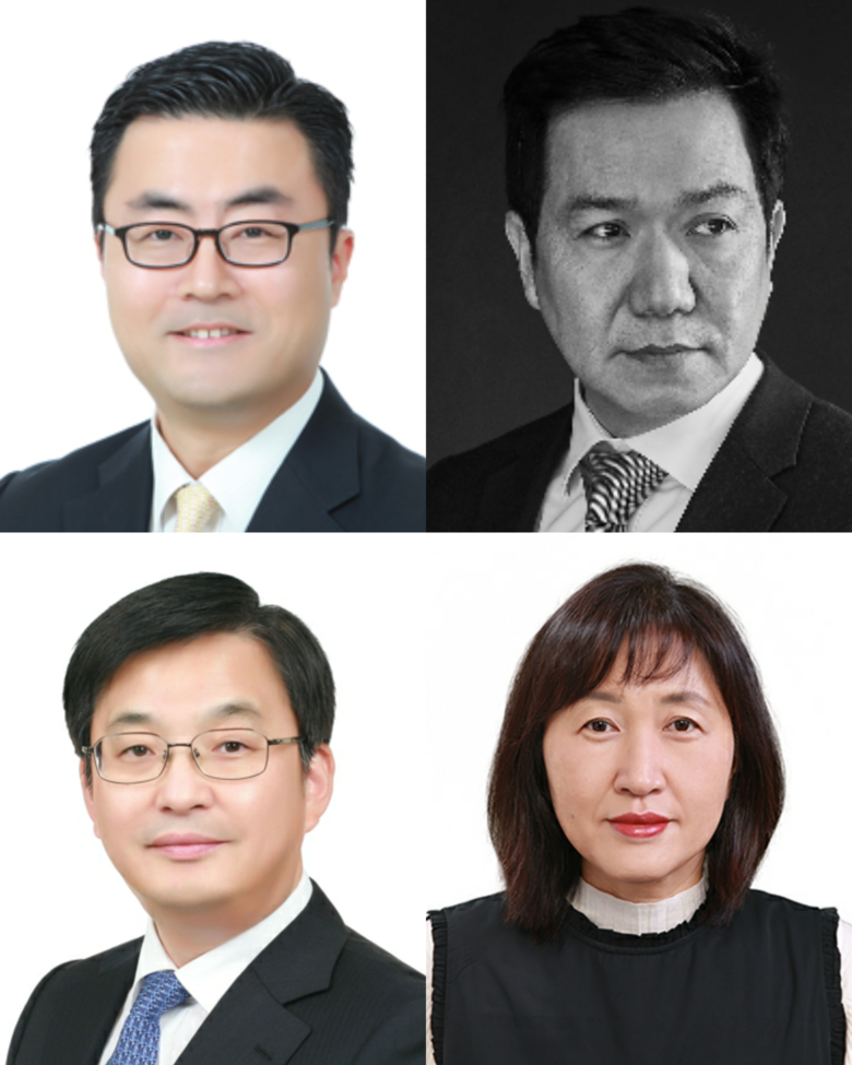 (왼쪽 상단부터 시계방향)김흥수 미래성장기획실장·EV사업부장 부사장, 이상엽 현대디자인센터장 부사장, 진은숙 ICT혁신본부장, 임태원 기초선행연구소장·수소연료전지사업부장 부사장. 사진ㅣ현대차