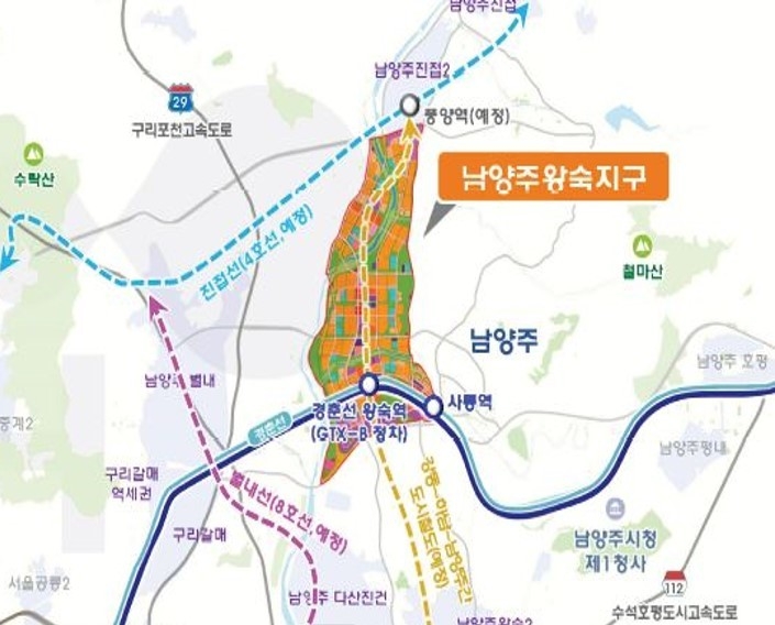 4차 사전청약이 진행되는 남양주 왕숙지구 위치도. 사진ㅣ국토교통부