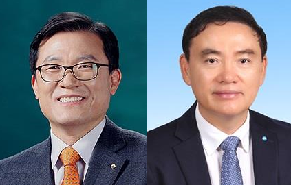 왼쪽부터 이중호 우리신용정보 대표이사 후보, 고정현 우리에프아이에스 대표이사 후보 사진|우리금융그룹