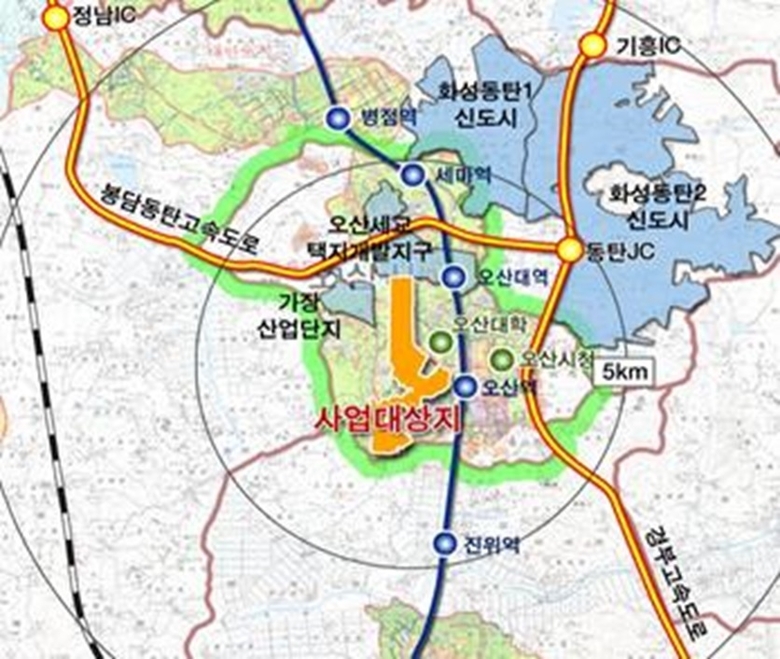 오산세교2지구 사업지 위치도. 사진ㅣ국토교통부