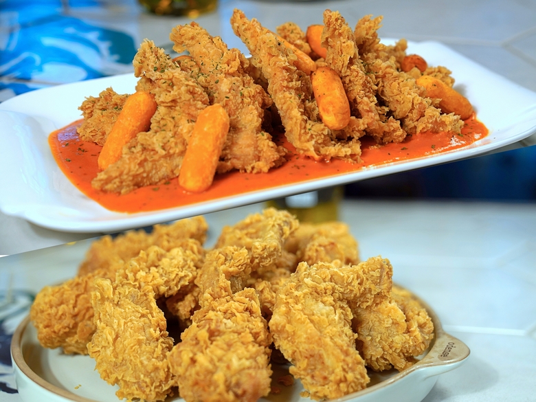 로제치킨(위)과 황금올리브 콤보(아래). 사진ㅣBBQ