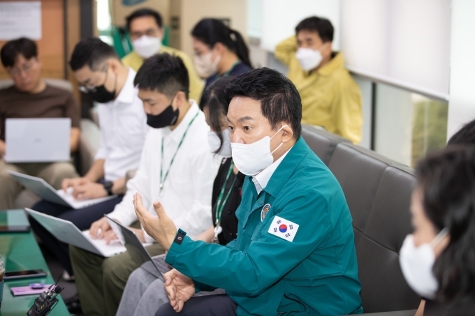 원희룡 국토교통부 장관이 정부세종청사에서 진행된 1기 신도시 재정비 관련 기자간담회에서 입장을 밝히고 있다. 사진ㅣ국토교통부