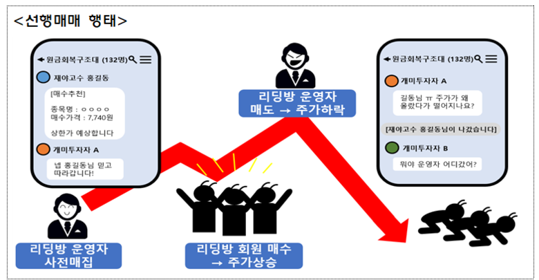 주식리딩방 관련 불공정거래 혐의 사례. 이미지|금융감독원