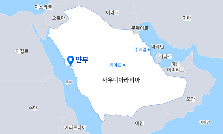 사우디 알루자인 ‘PDH·PP·UTOS 플랜트’ 위치도. 사진ㅣ삼성엔지니어링