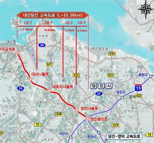 대산당진고속도로 노선도. 사진ㅣ금호건설