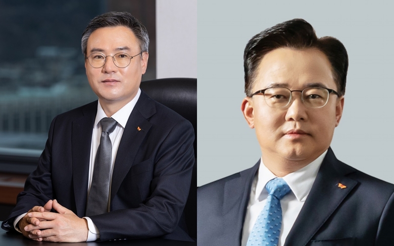 장동현 SK 대표이사 부회장(사진 왼쪽)과 박경일 SK에코플랜트 대표이사 사장(사진 오른쪽). 사진ㅣSK에코플랜트