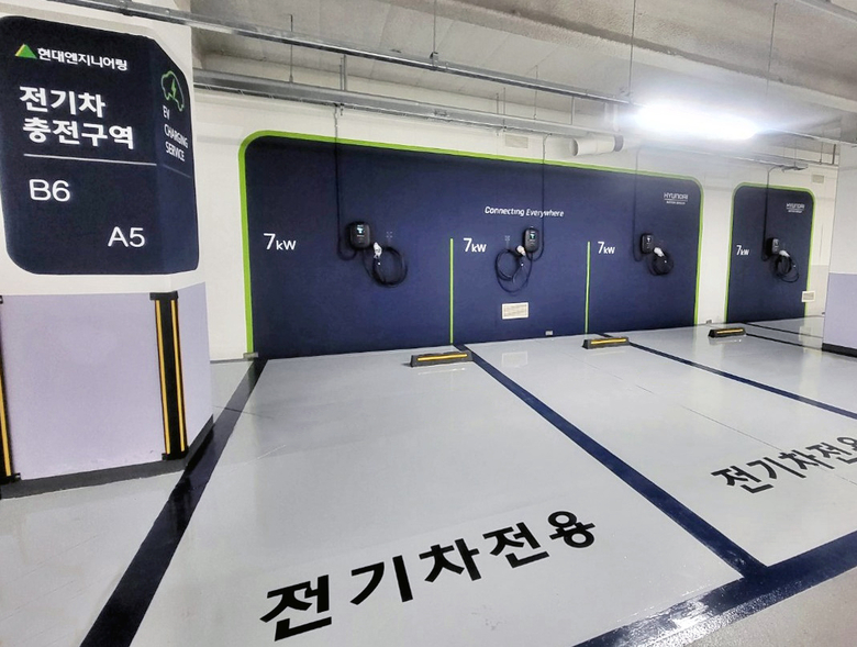 현대엔지니어링이 운영하는 전기차 충전시설. 사진ㅣ현대엔지니어링