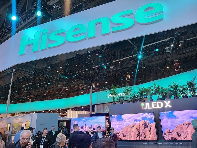지난 1월 미국 라스베이거스에서 열린 'CES 2024'에 마련된 하이센스 전시장 전경. 사진|연합뉴스