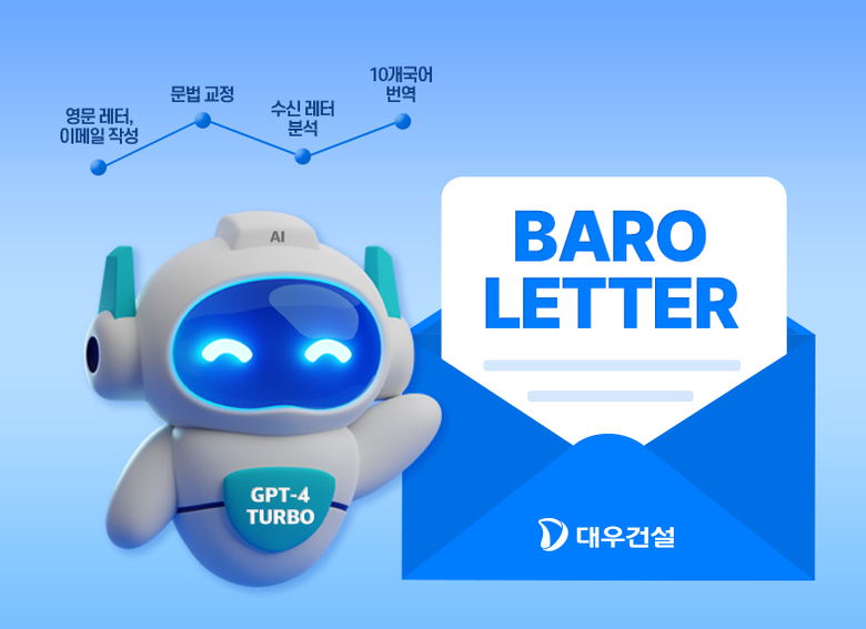 대우건설이 개발한 ‘바로레터 AI’ 서비스의 주요 기능. 사진ㅣ대우건설