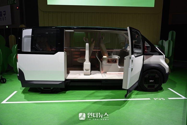 기아가 부산모빌리티쇼 프레스데이 미디어 행사에서 발표한 PBV 사업비전의 주요 모델인 ‘PV5 콘셉트’. 사진ㅣ기아