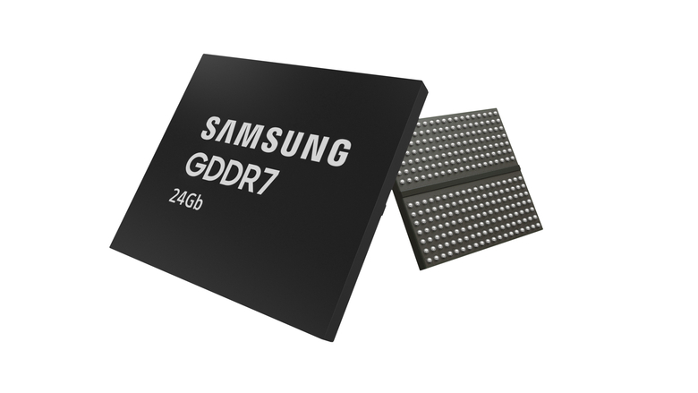 삼성전자가 업계 최초로 개발한 12나노급 '24Gb GDDR7 D램'. 사진ㅣ삼성전자