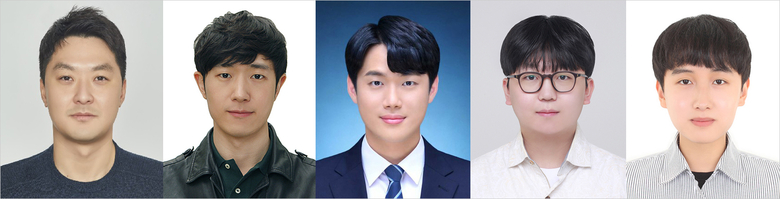 연구진 : 왼쪽부터 이재준 김태안 이주호 박경민 이동주 (사진ㅣ부산대학교 제공) 
