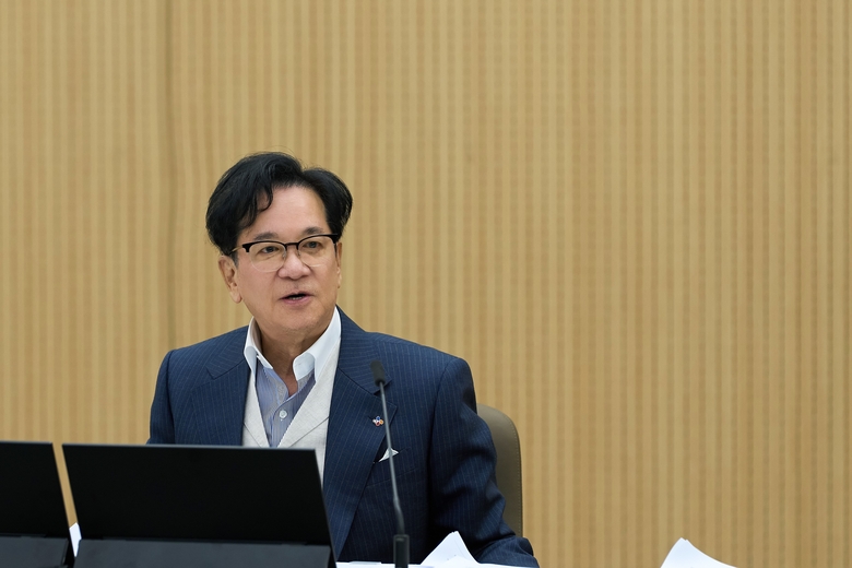 이재현 CJ그룹 회장이 지난 20일 서울 중구 CJ인재원에서 '그룹 CEO 경영회의’를 진행하고 있는 모습. 사진ㅣCJ그룹