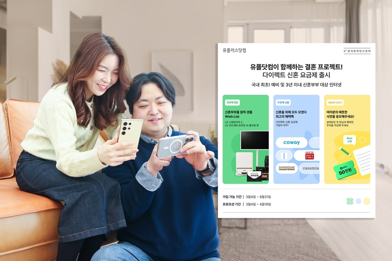 다이렉트 신혼 프로모션 요금제를 소개하는 LG유플러스 직원. 사진ㅣLG유플러스