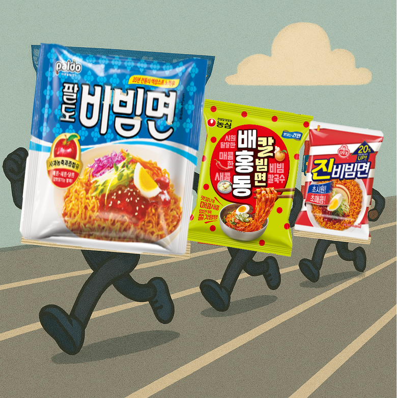 국내 비빔면 시장 3파전. 이미지ㅣ챗GPT