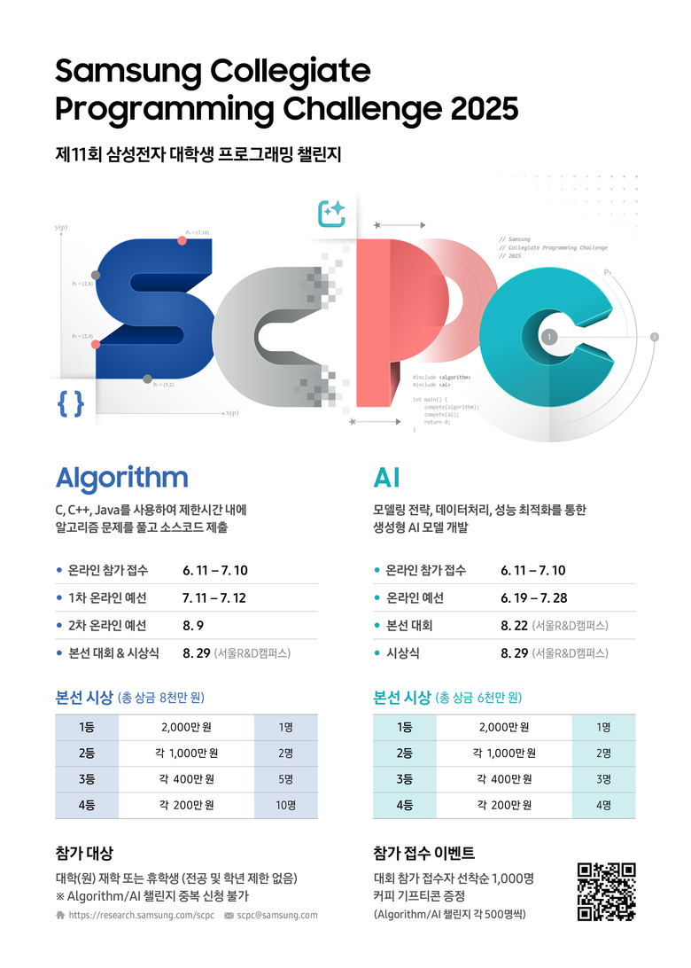 '삼성전자 대학생 프로그래밍 챌린지(SCPC 2025)' 포스터. 사진ㅣ삼성전자