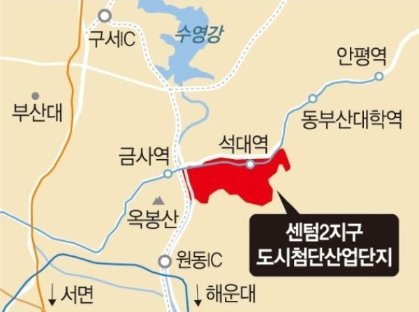 센텀지구 도시첨단산업단지 위치. 이미지ㅣ부산시