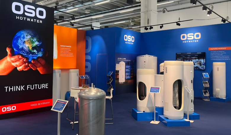 올 초 독일 프랑크푸르트에서 열린 세계 최대 규모 냉난방공조 전시회인 'ISH(International trade fair for sanitation, heating and air) 2025'에 참가한 OSO의 부스 전경. 사진ㅣLG전자