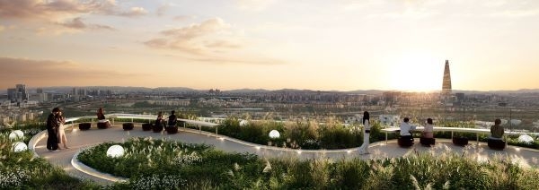 래미안 루미원, 루프탑 정원‘더 피크 가든(THE PEAK GARDEN)’. 이미지ㅣ삼성물산