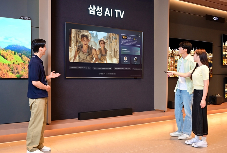 삼성전자 2025년형 AI TV의 ‘클릭 투 서치’체험 이벤트. 사진|삼성전자